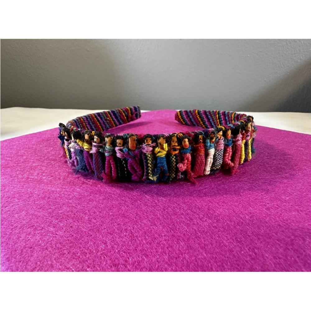 Headband  and barrette set Gautamaulan Worry Dolls bright colors girls Vtg